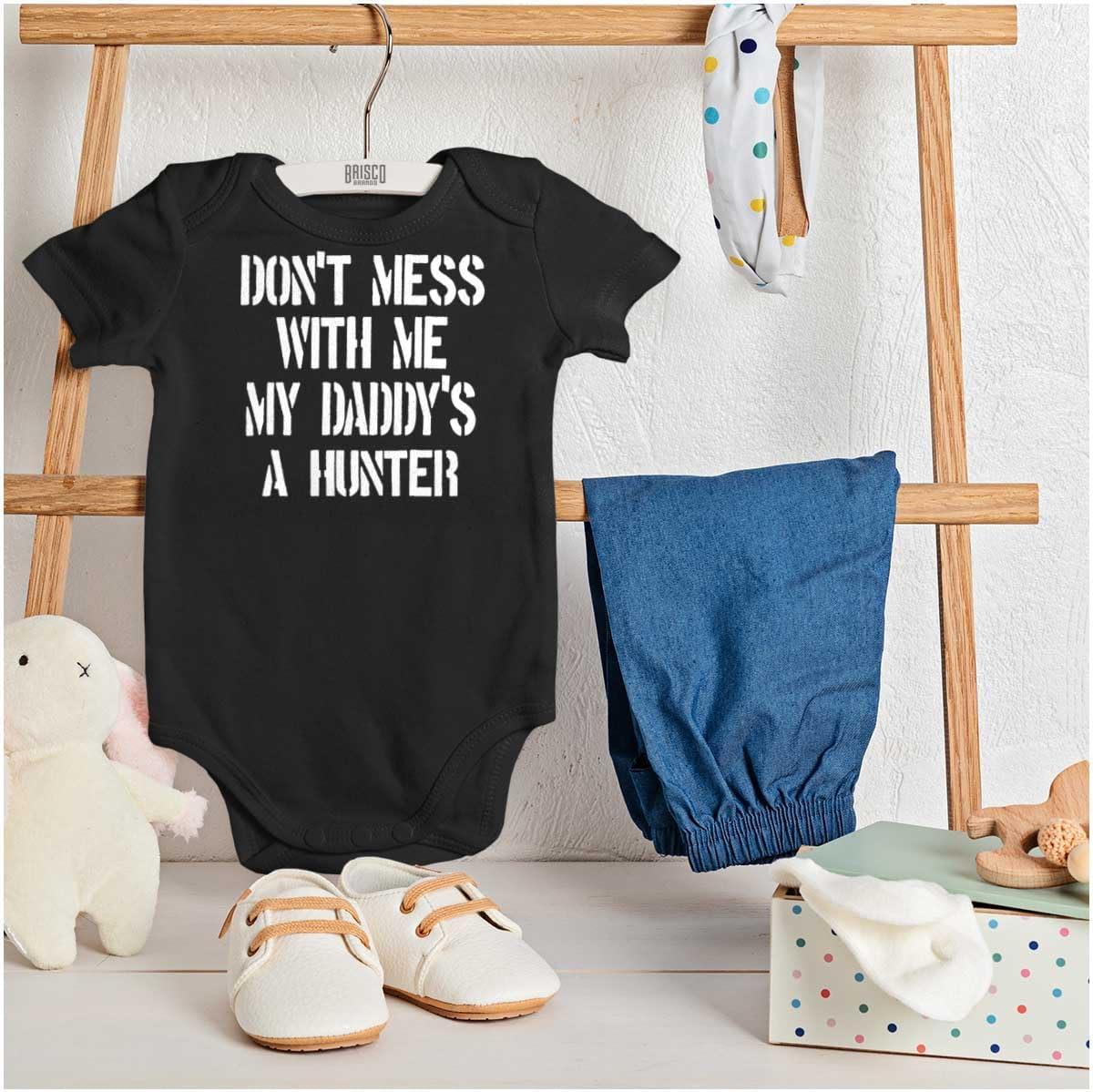 imageBrisco Brands Funny Dont Mess with Me Daddy Hunts Baby Bodysuit Jumper GirlsBlack
