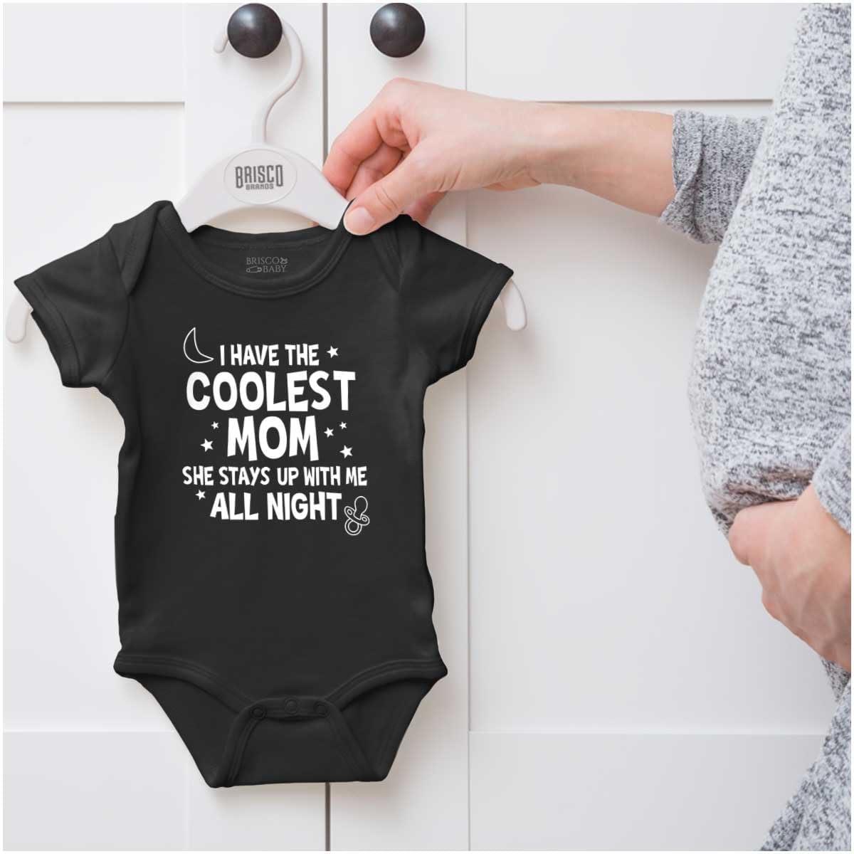 imageBrisco Brands Funny Little Ones Coolest Mom Cute Baby Romper Boys or GirlsBlack