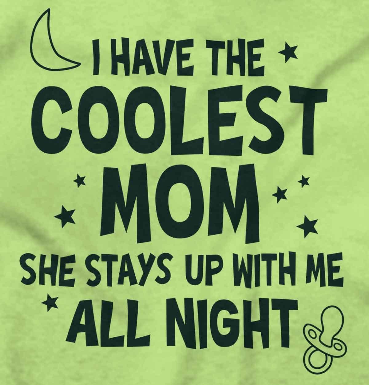 imageBrisco Brands Funny Little Ones Coolest Mom Cute Baby Romper Boys or GirlsKey Lime