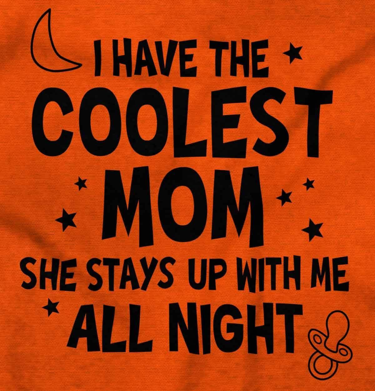imageBrisco Brands Funny Little Ones Coolest Mom Cute Baby Romper Boys or GirlsOrange