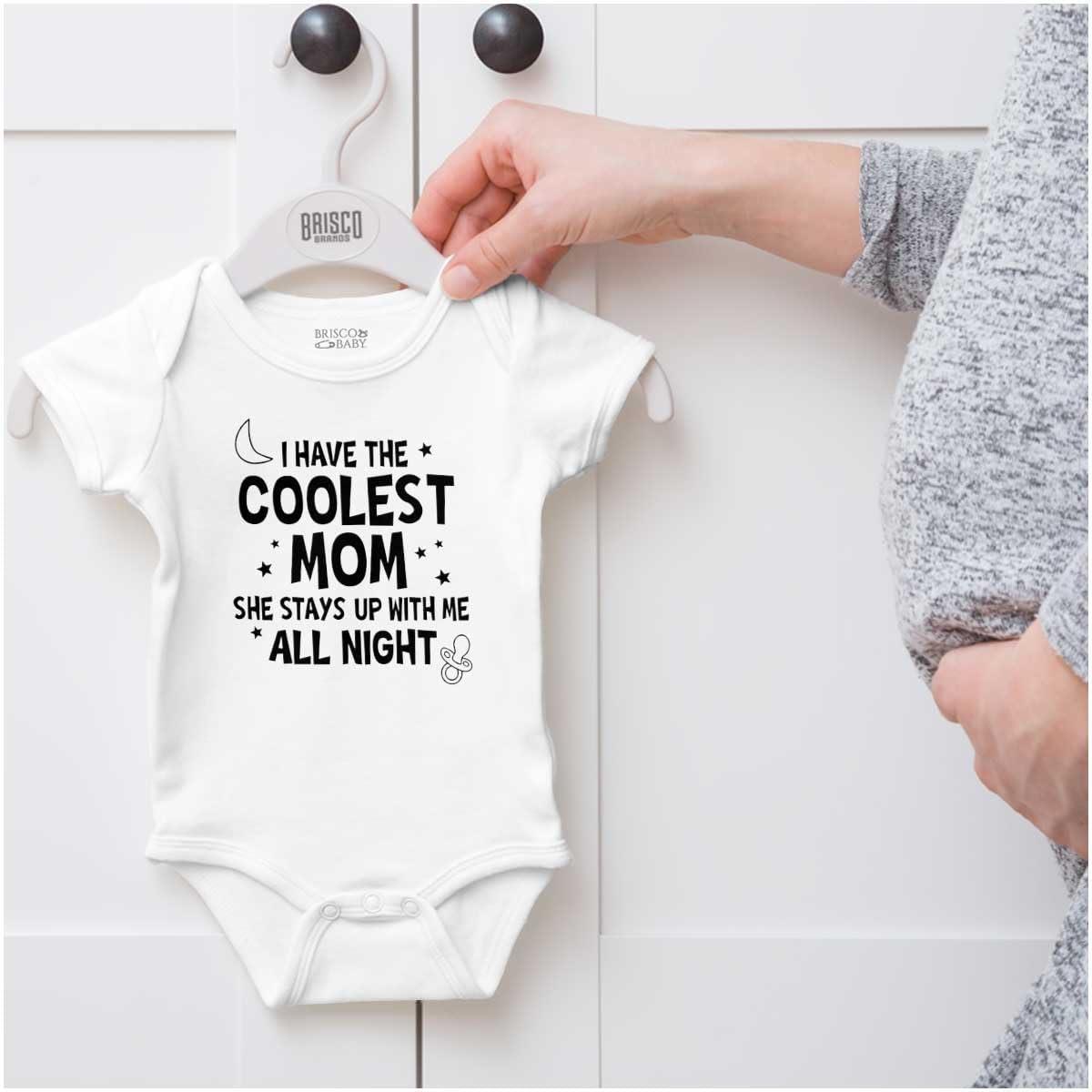 imageBrisco Brands Funny Little Ones Coolest Mom Cute Baby Romper Boys or GirlsWhite