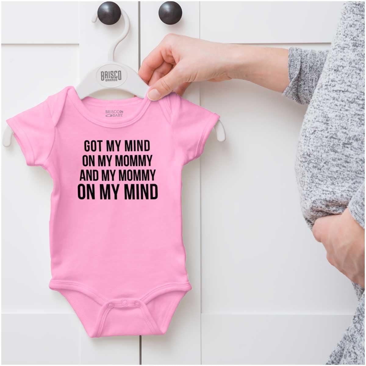 imageBrisco Brands Funny Mommy on my Mind Hip Hop Baby Romper Boys or GirlsPink