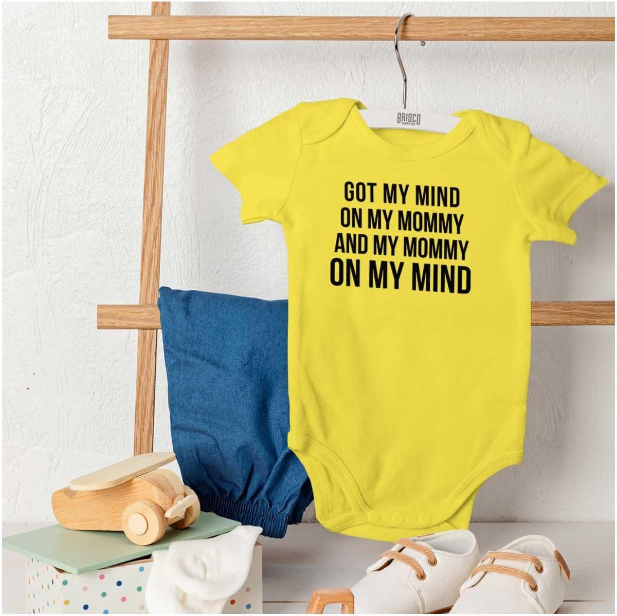 imageBrisco Brands Funny Mommy on my Mind Hip Hop Baby Romper Boys or GirlsZest