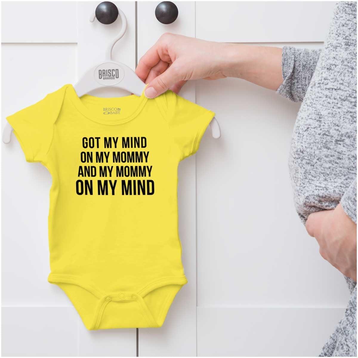 imageBrisco Brands Funny Mommy on my Mind Hip Hop Baby Romper Boys or GirlsZest