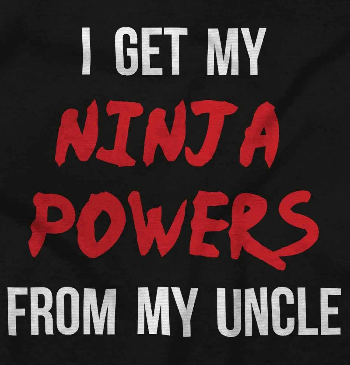 imageBrisco Brands Get My Ninja Powers From My Uncle Baby Romper Boys or GirlsBlack