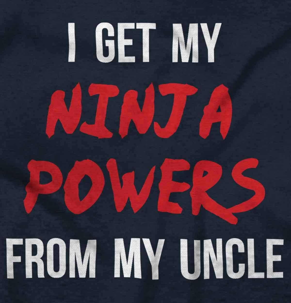 imageBrisco Brands Get My Ninja Powers From My Uncle Baby Romper Boys or GirlsNavy