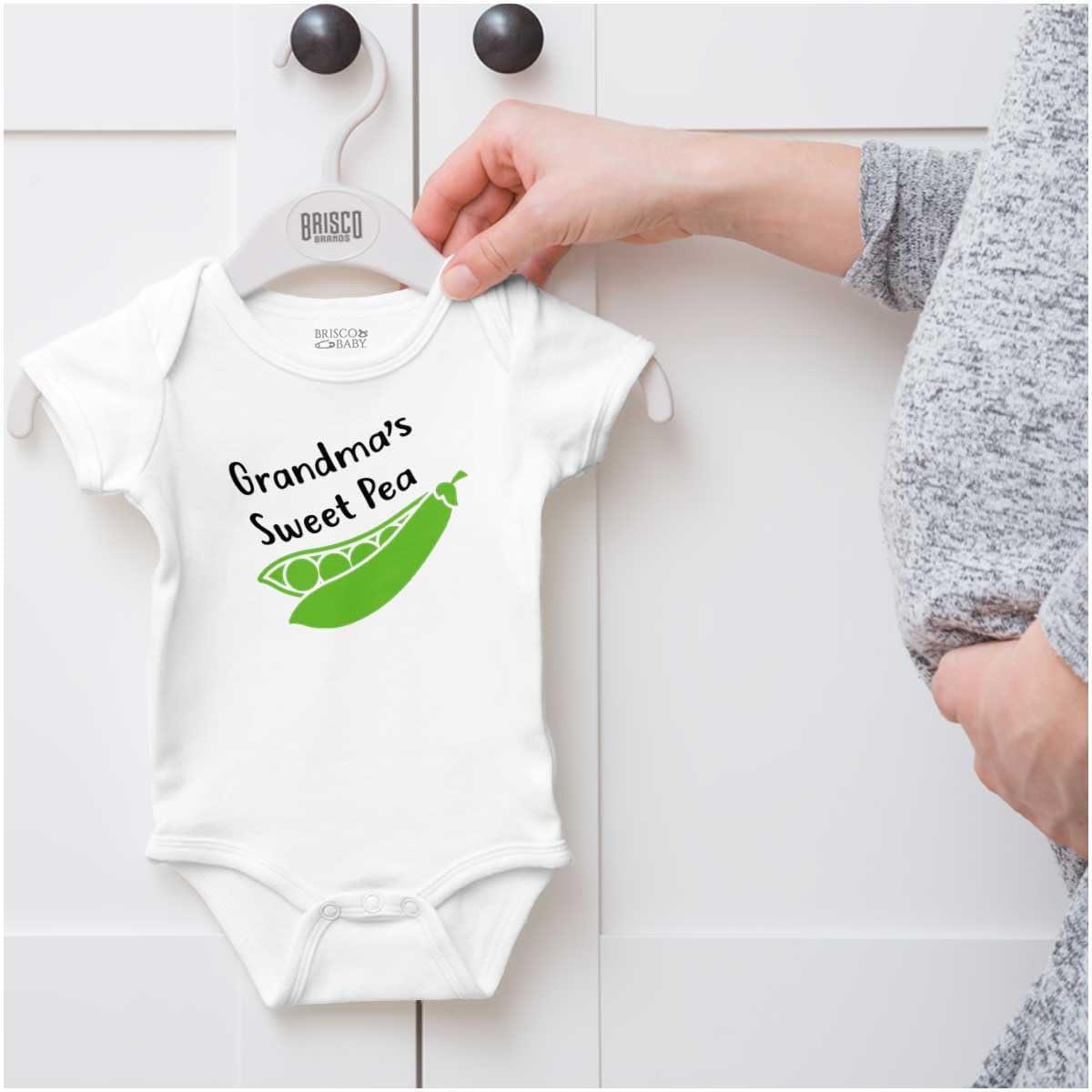 imageBrisco Brands Grandmas Sweet Pea Adorable Cute Baby Romper Boys or GirlsWhite