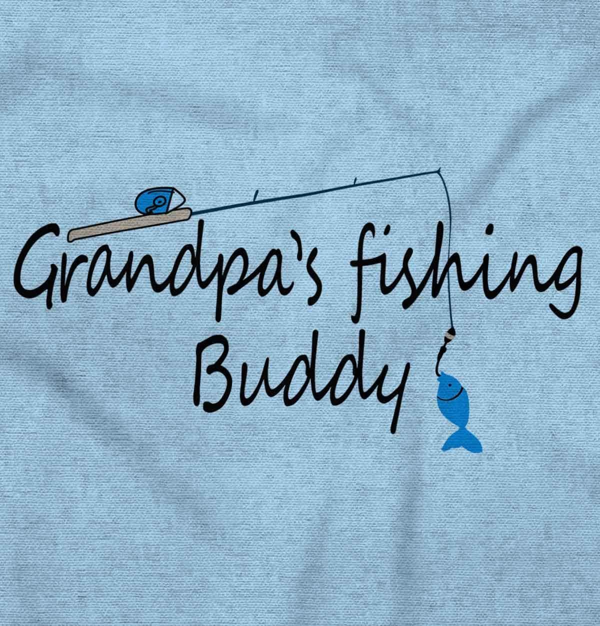 imageBrisco Brands Grandpa Fishing Buddy Grandchild Cute Baby Romper Boys or GirlsLight Blue