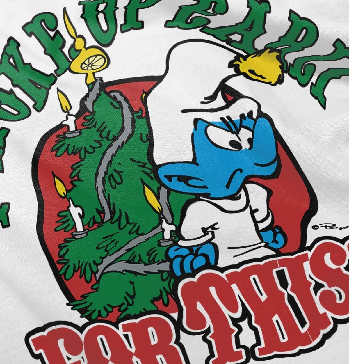 imageBrisco Brands Grumpy Smurf Christmas Xmas Tree Toddler Boy Girl T ShirtWhite