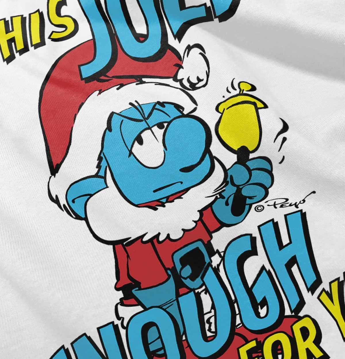 imageBrisco Brands Grumpy Smurf Jolly Enough Xmas Santa Toddler Boy Girl T ShirtWhite