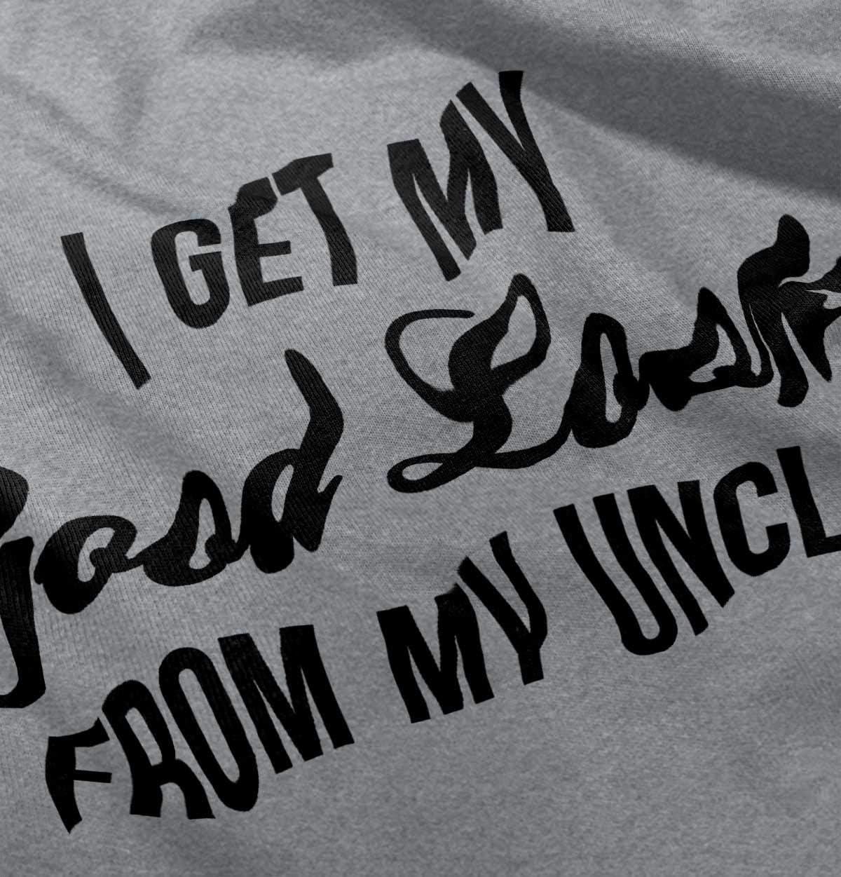 imageBrisco Brands I Get My Good Looks from My Uncle Toddler Boy Girl T ShirtHeather