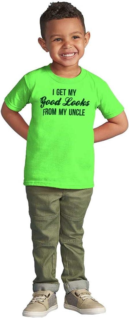 imageBrisco Brands I Get My Good Looks from My Uncle Toddler Boy Girl T ShirtKey Lime
