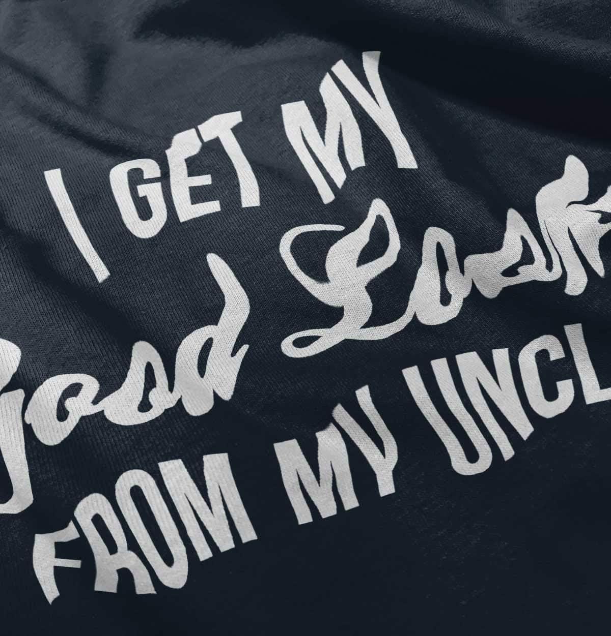 imageBrisco Brands I Get My Good Looks from My Uncle Toddler Boy Girl T ShirtNavy