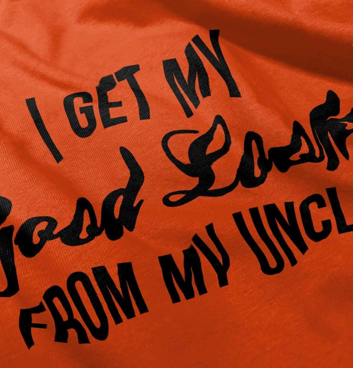 imageBrisco Brands I Get My Good Looks from My Uncle Toddler Boy Girl T ShirtOrange