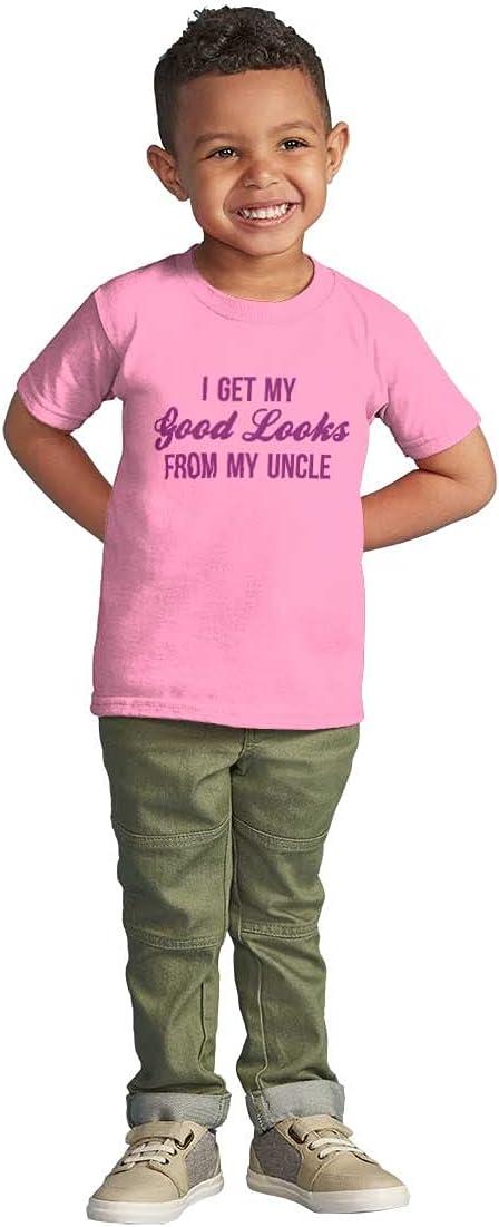imageBrisco Brands I Get My Good Looks from My Uncle Toddler Boy Girl T ShirtPink