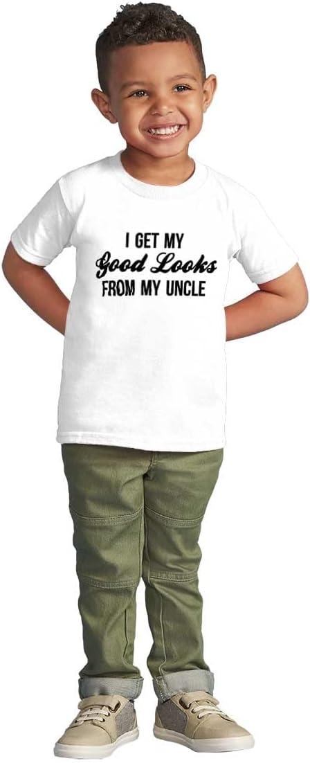 imageBrisco Brands I Get My Good Looks from My Uncle Toddler Boy Girl T ShirtWhite