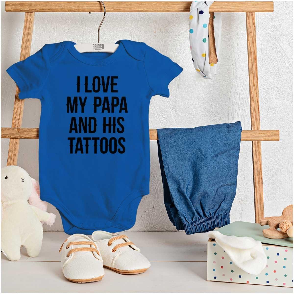 imageBrisco Brands I Love My Papa And His Tattoos Baby Romper Boys or GirlsRoyal