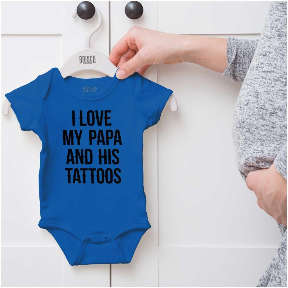 imageBrisco Brands I Love My Papa And His Tattoos Baby Romper Boys or GirlsRoyal