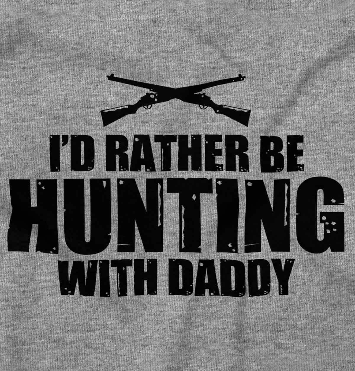 imageBrisco Brands Id Rather Be Hunting With Daddy Baby Romper Boys or GirlsHeather