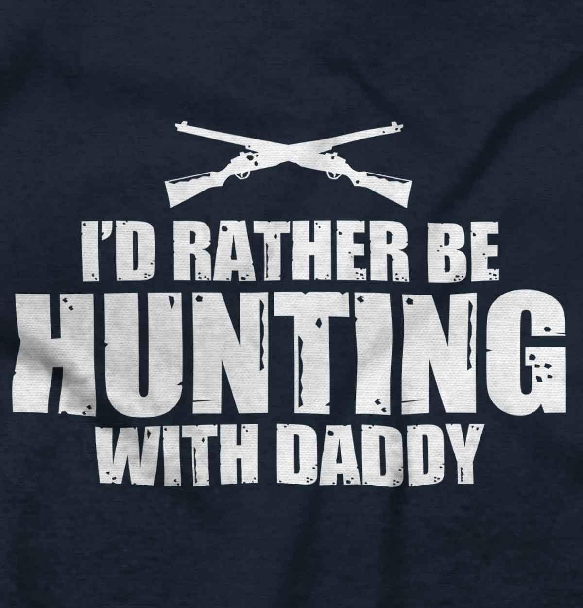 imageBrisco Brands Id Rather Be Hunting With Daddy Baby Romper Boys or GirlsNavy