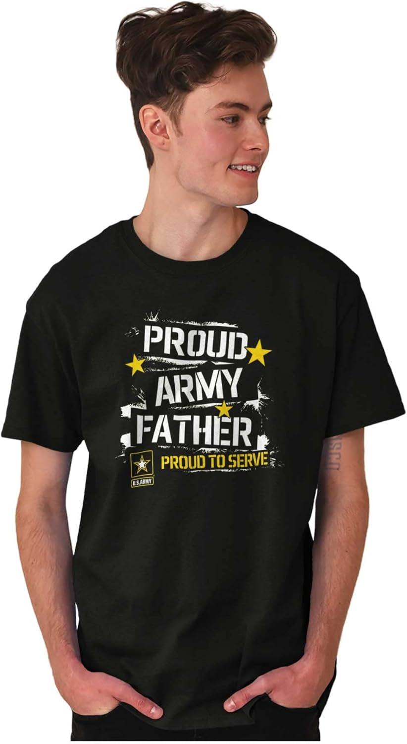 imageBrisco Brands Military Logo Proud US Army Father Mens Graphic T Shirt TeesBlack