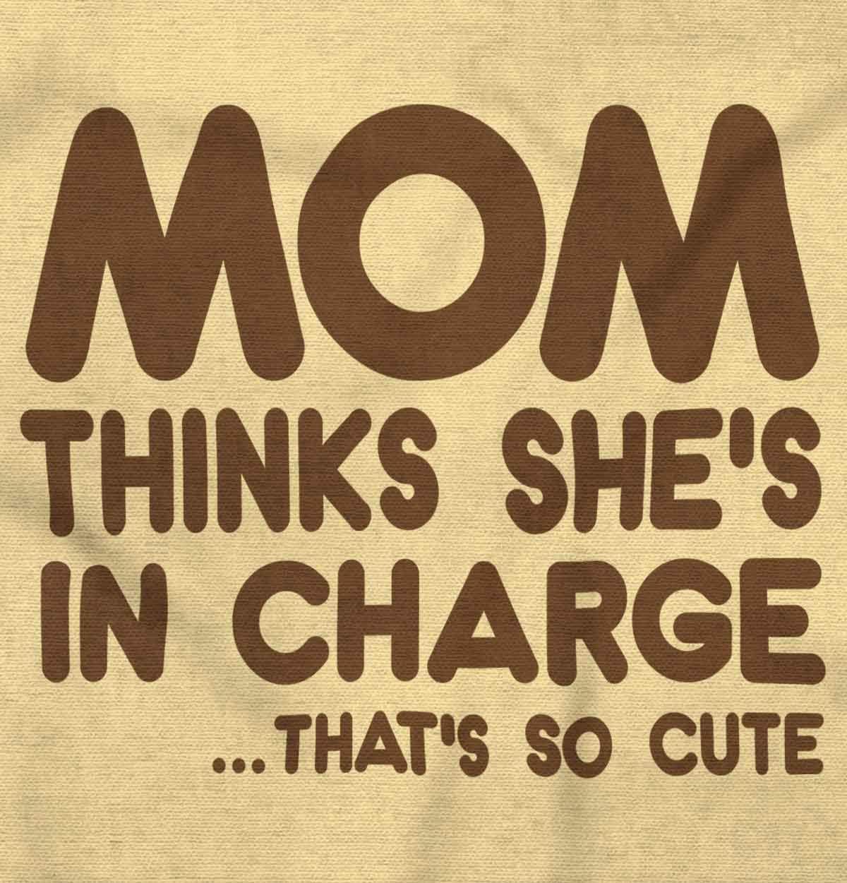 imageBrisco Brands Mom Thinks Shes in Charge Funny Baby Romper Boys or GirlsBanana