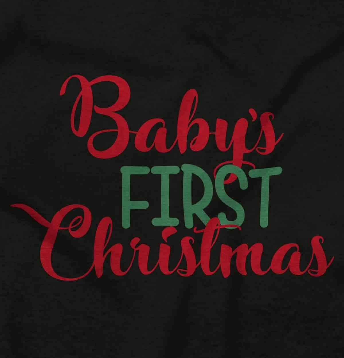 imageBrisco Brands My First Christmas Son Daughter Baby Romper Boys or GirlsBlack