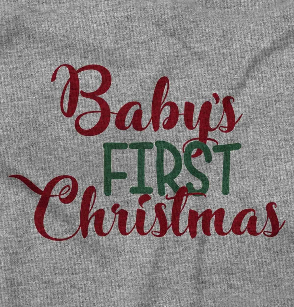 imageBrisco Brands My First Christmas Son Daughter Baby Romper Boys or GirlsHeather