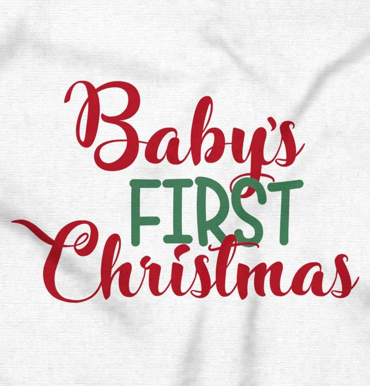 imageBrisco Brands My First Christmas Son Daughter Baby Romper Boys or GirlsWhite