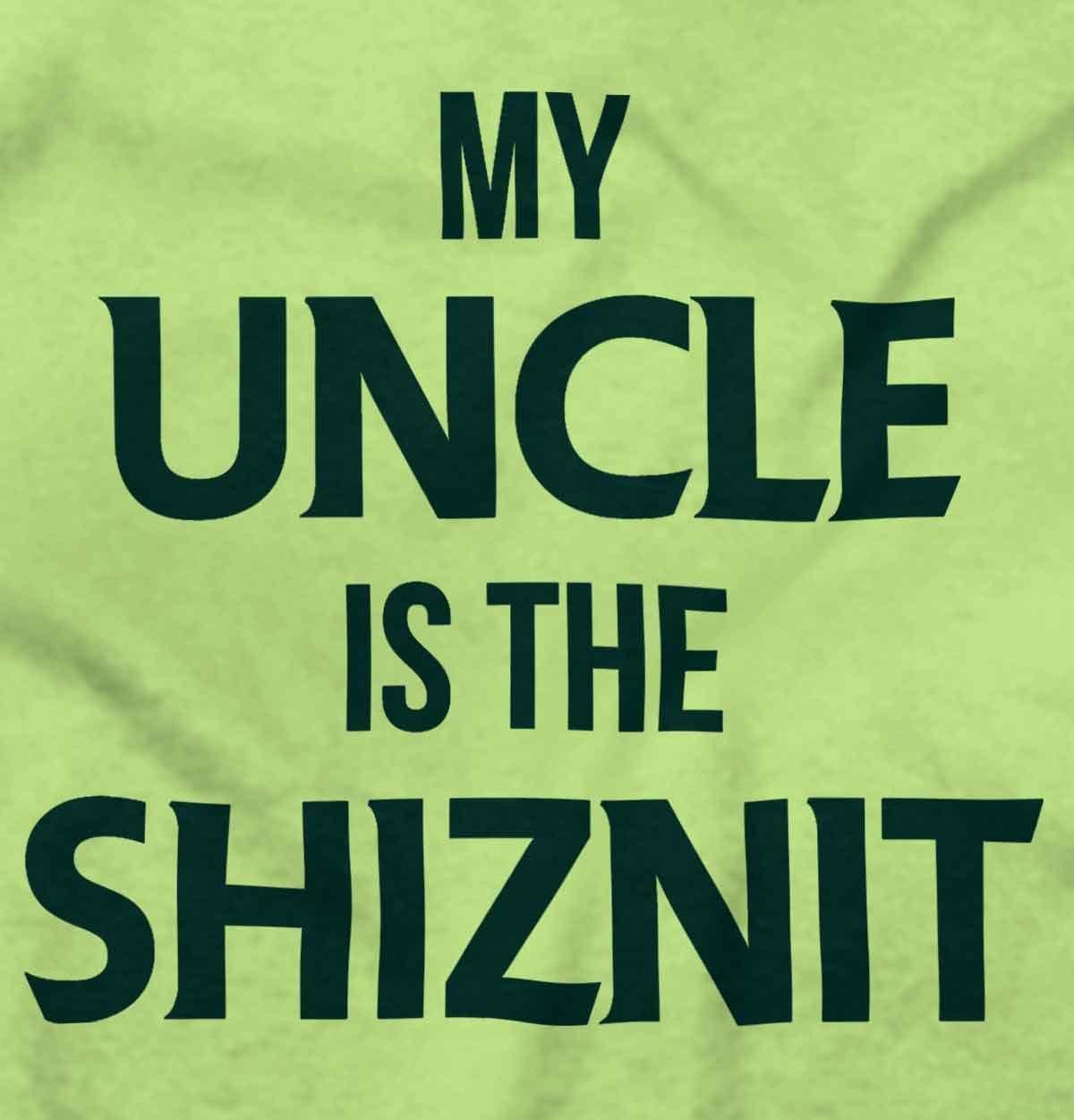 imageBrisco Brands My Uncle Is The Shiznit Baby Romper Boys or GirlsKey Lime