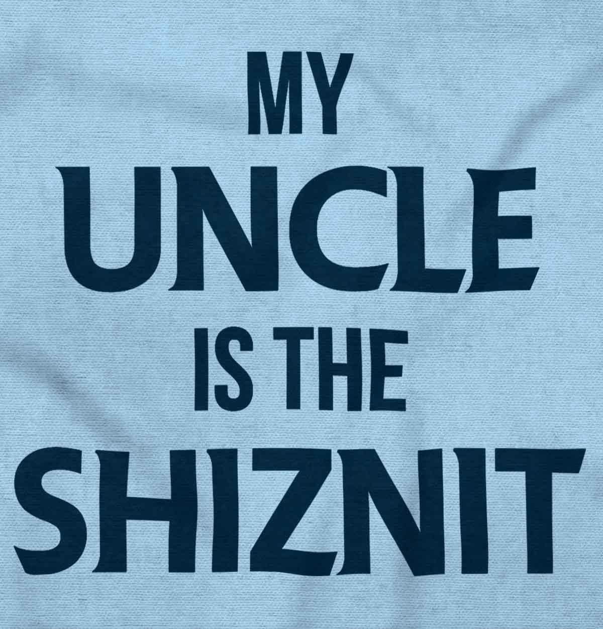imageBrisco Brands My Uncle Is The Shiznit Baby Romper Boys or GirlsLight Blue