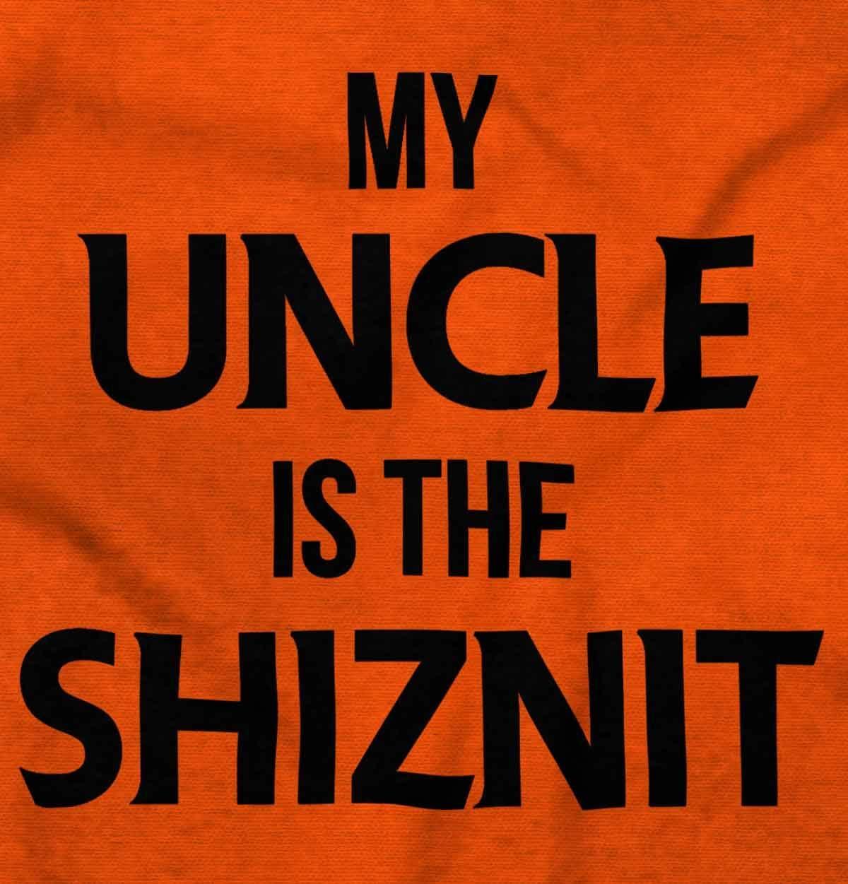 imageBrisco Brands My Uncle Is The Shiznit Baby Romper Boys or GirlsOrange