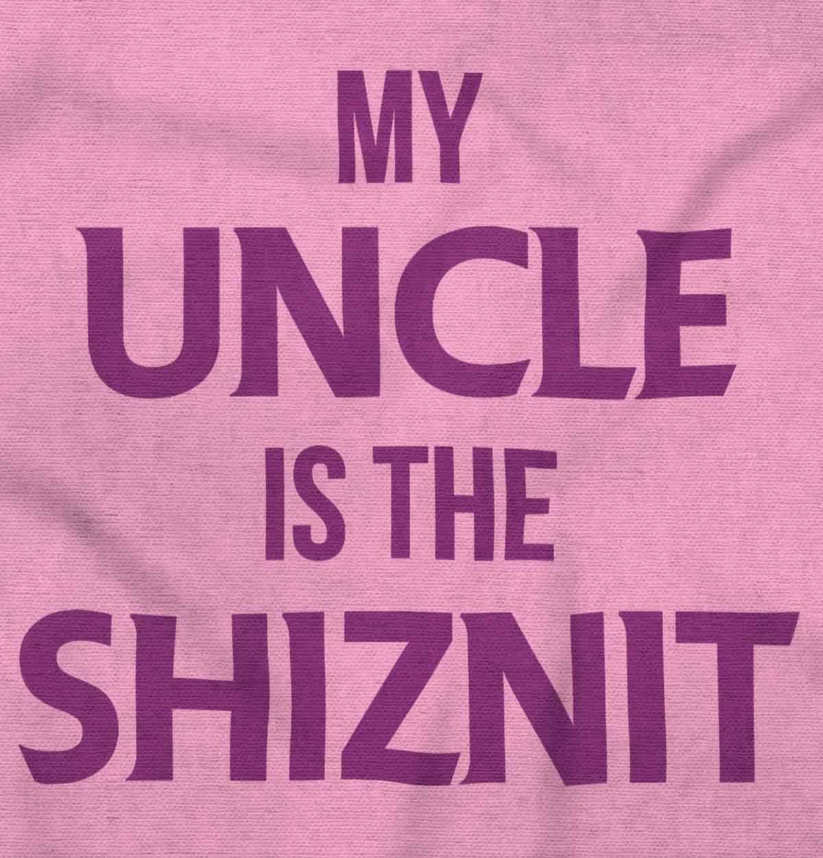 imageBrisco Brands My Uncle Is The Shiznit Baby Romper Boys or GirlsPink