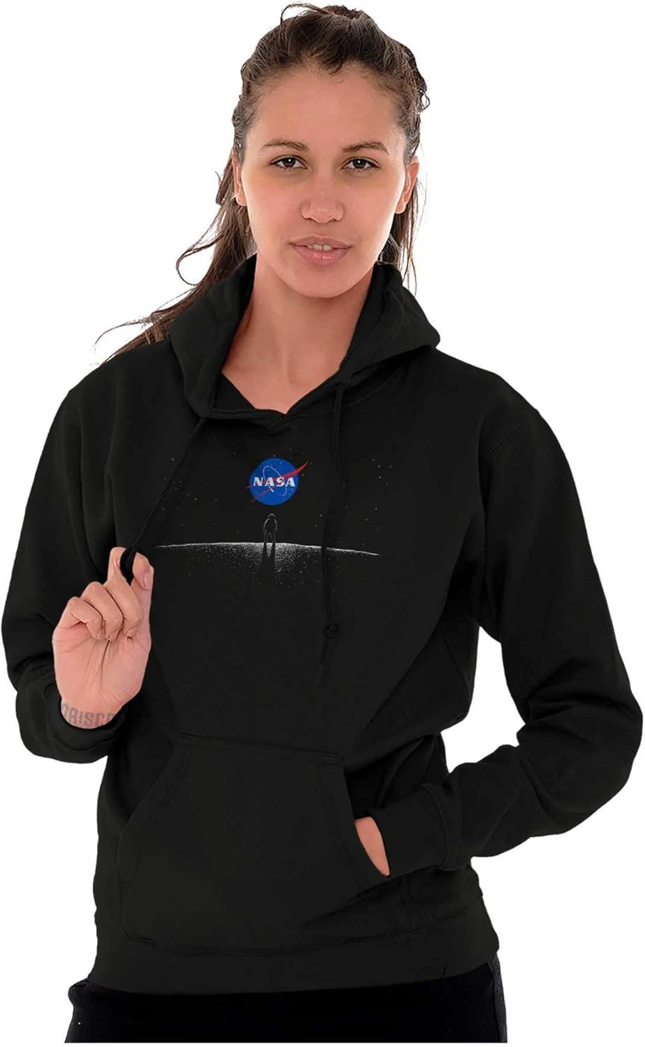 imageBrisco Brands NASA Meatball Logo Outer Space Planet Hoodie Sweatshirt Women MenBlack
