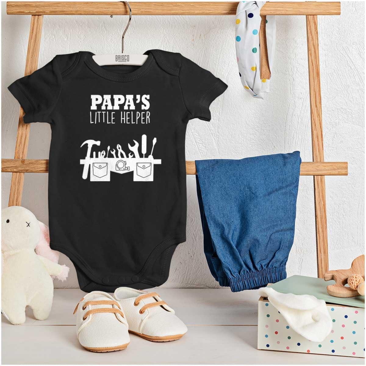 imageBrisco Brands Papas Little Helper Handyman Dad Baby Romper Boys or GirlsBlack