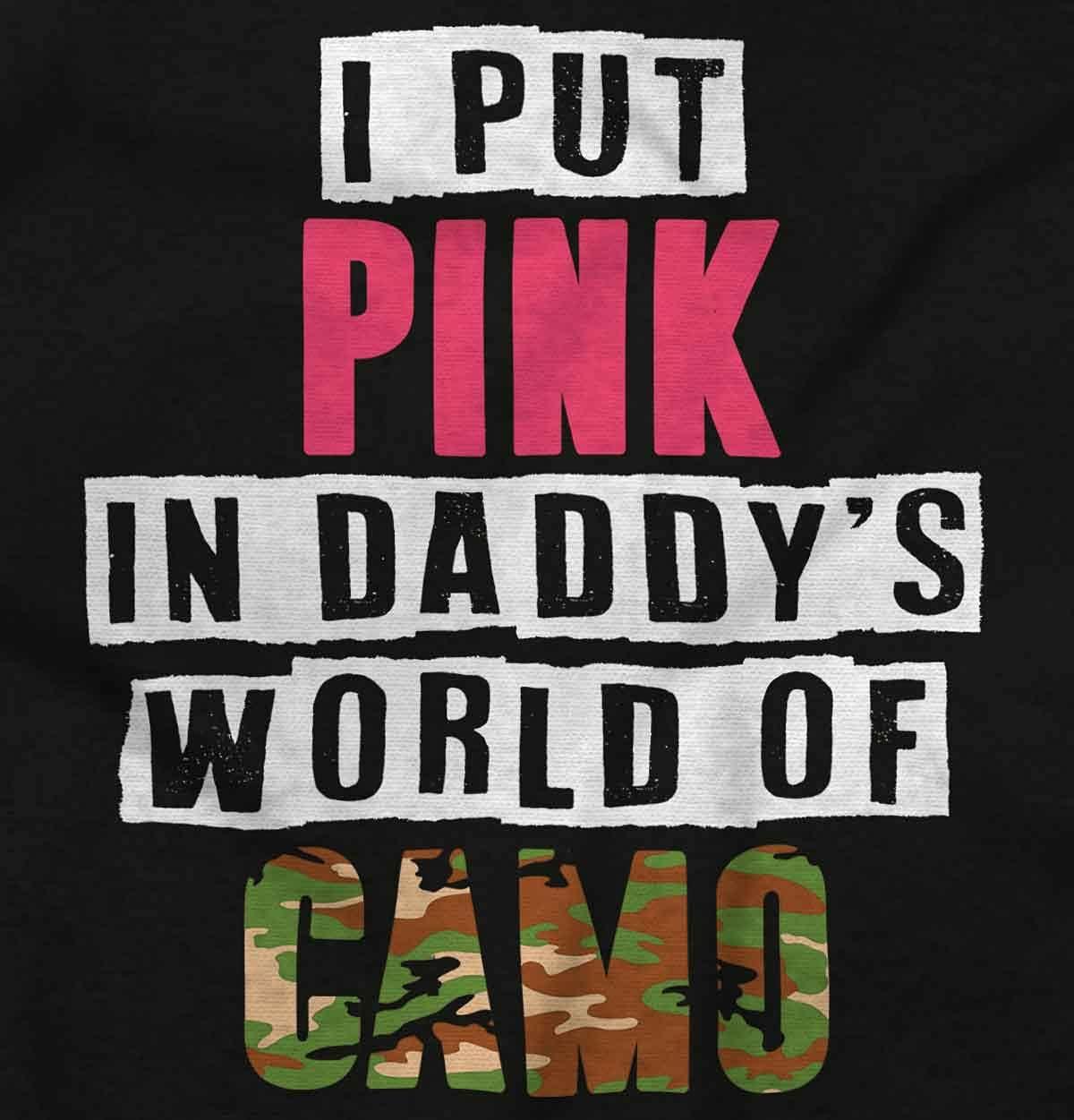imageBrisco Brands Pink in Daddys World of Camo Hunter Baby Bodysuit Jumper GirlsBlack