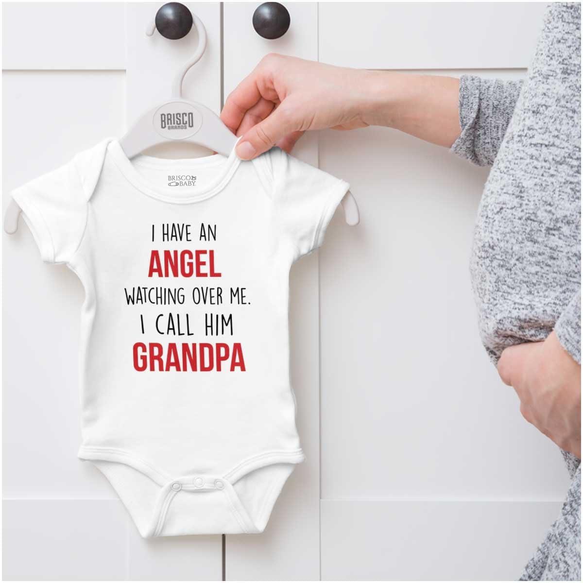 imageBrisco Brands Sweet Grandfather Angel Love Memories Baby Romper Boys or GirlsWhite