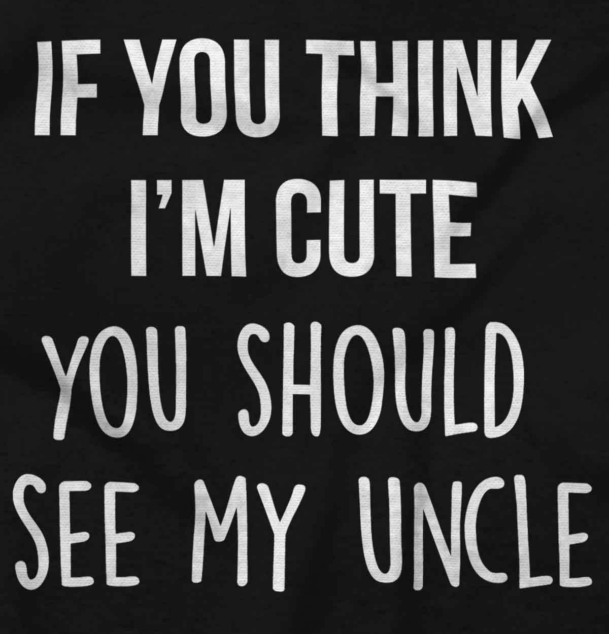 imageBrisco Brands Think Im Cute See My Uncle Baby Romper Boys or GirlsBlack