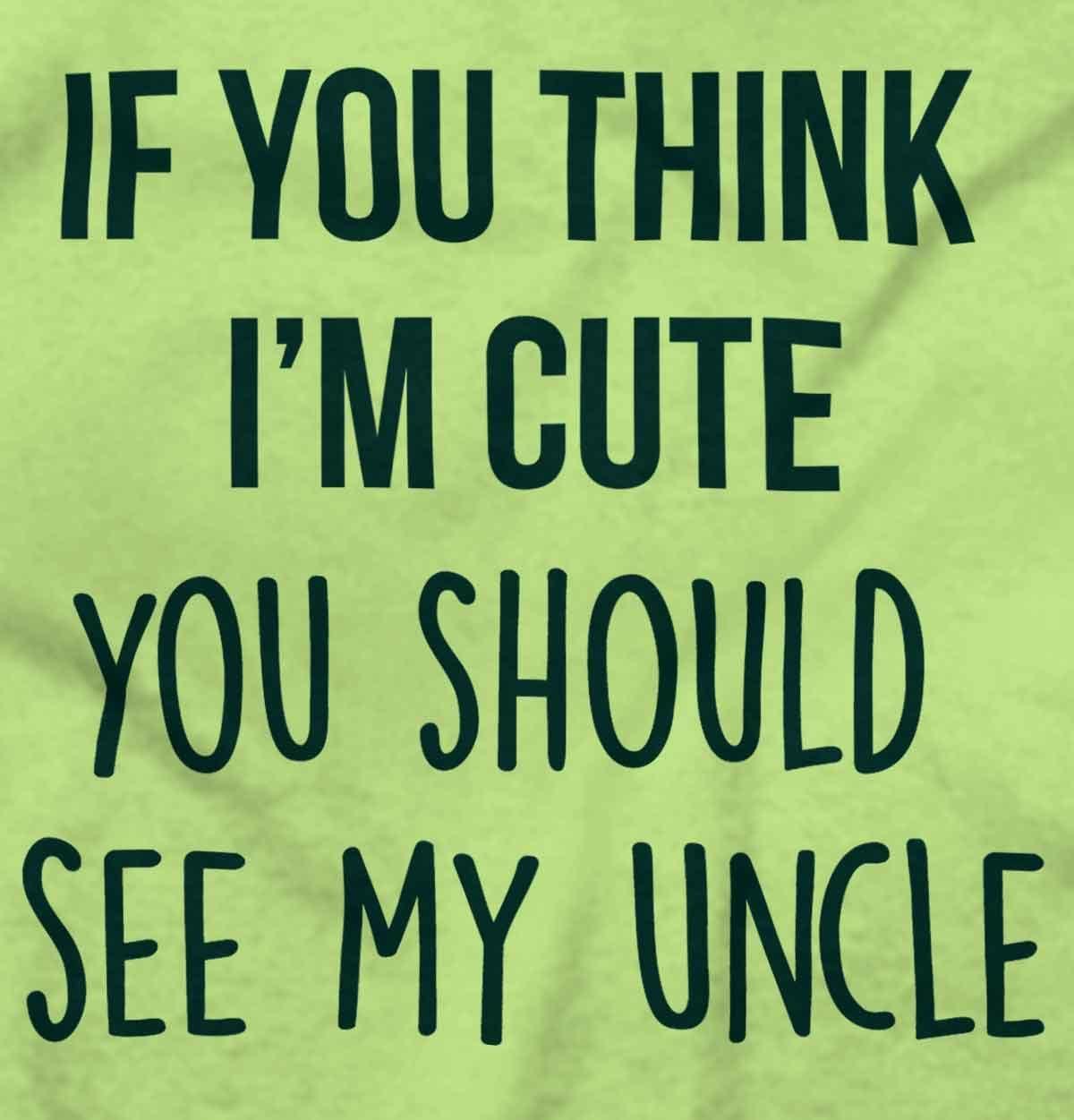 imageBrisco Brands Think Im Cute See My Uncle Baby Romper Boys or GirlsKey Lime