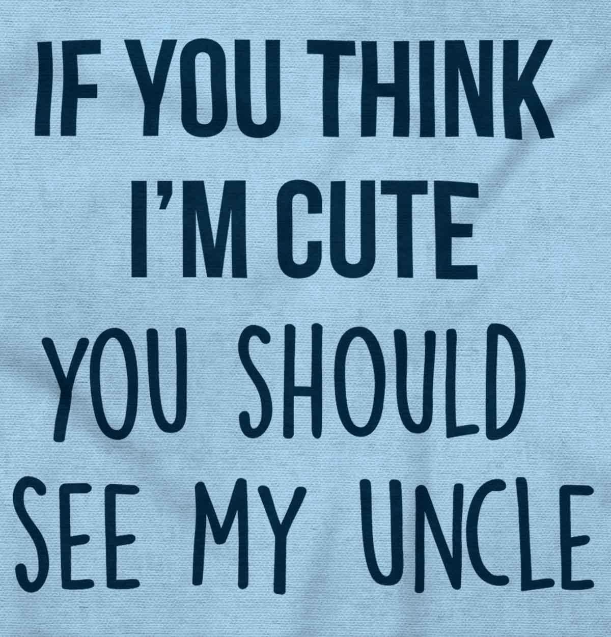 imageBrisco Brands Think Im Cute See My Uncle Baby Romper Boys or GirlsLight Blue