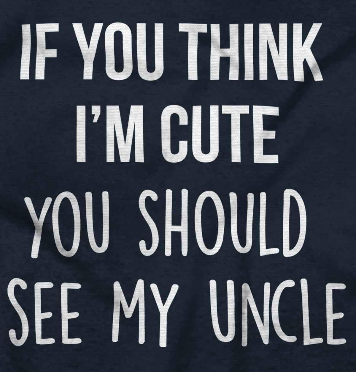 imageBrisco Brands Think Im Cute See My Uncle Baby Romper Boys or GirlsNavy
