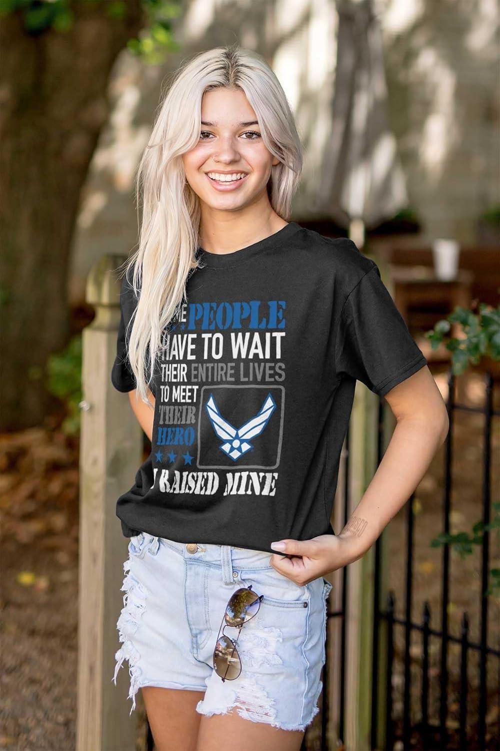 imageBrisco Brands US Air Force Proud Parent Mom Dad Graphic T Shirt Men or WomenBlack