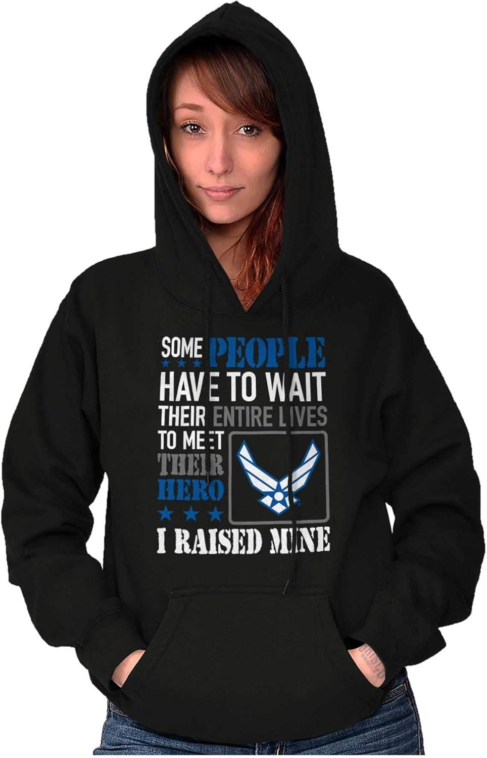 imageBrisco Brands US Air Force Proud Parent Mom Dad Hoodie Sweatshirt Women MenBlack