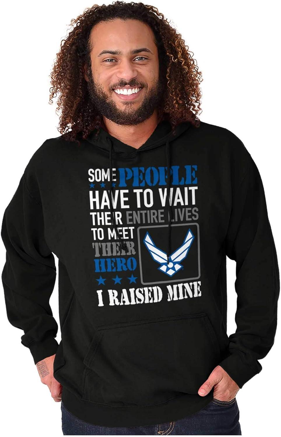 imageBrisco Brands US Air Force Proud Parent Mom Dad Hoodie Sweatshirt Women MenBlack