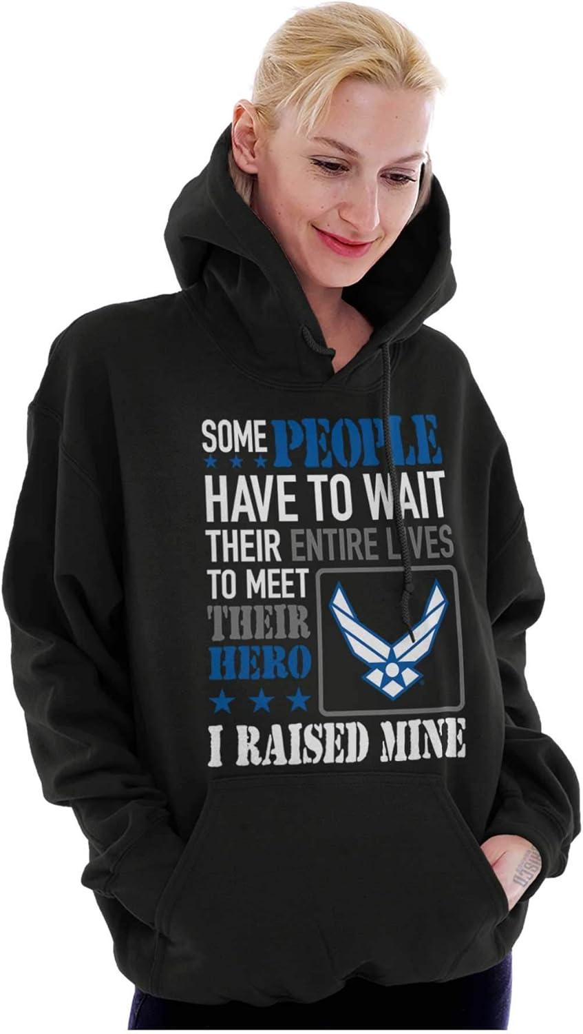 imageBrisco Brands US Air Force Proud Parent Mom Dad Hoodie Sweatshirt Women MenBlack