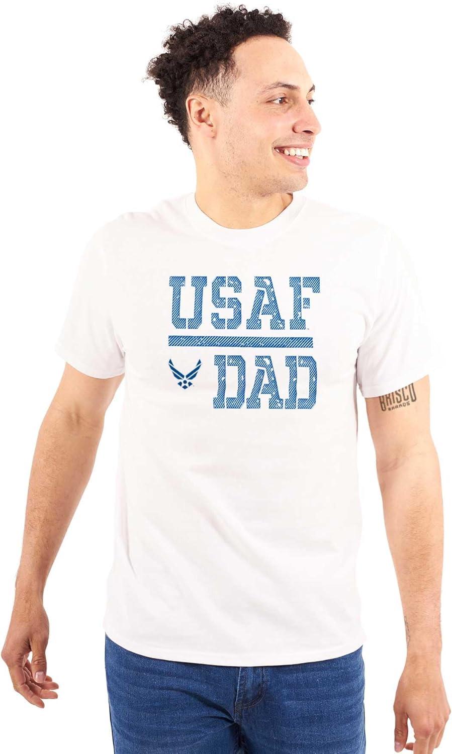 imageBrisco Brands US Air Force USAF Dad Military Father Mens Graphic T Shirt TeesWhite