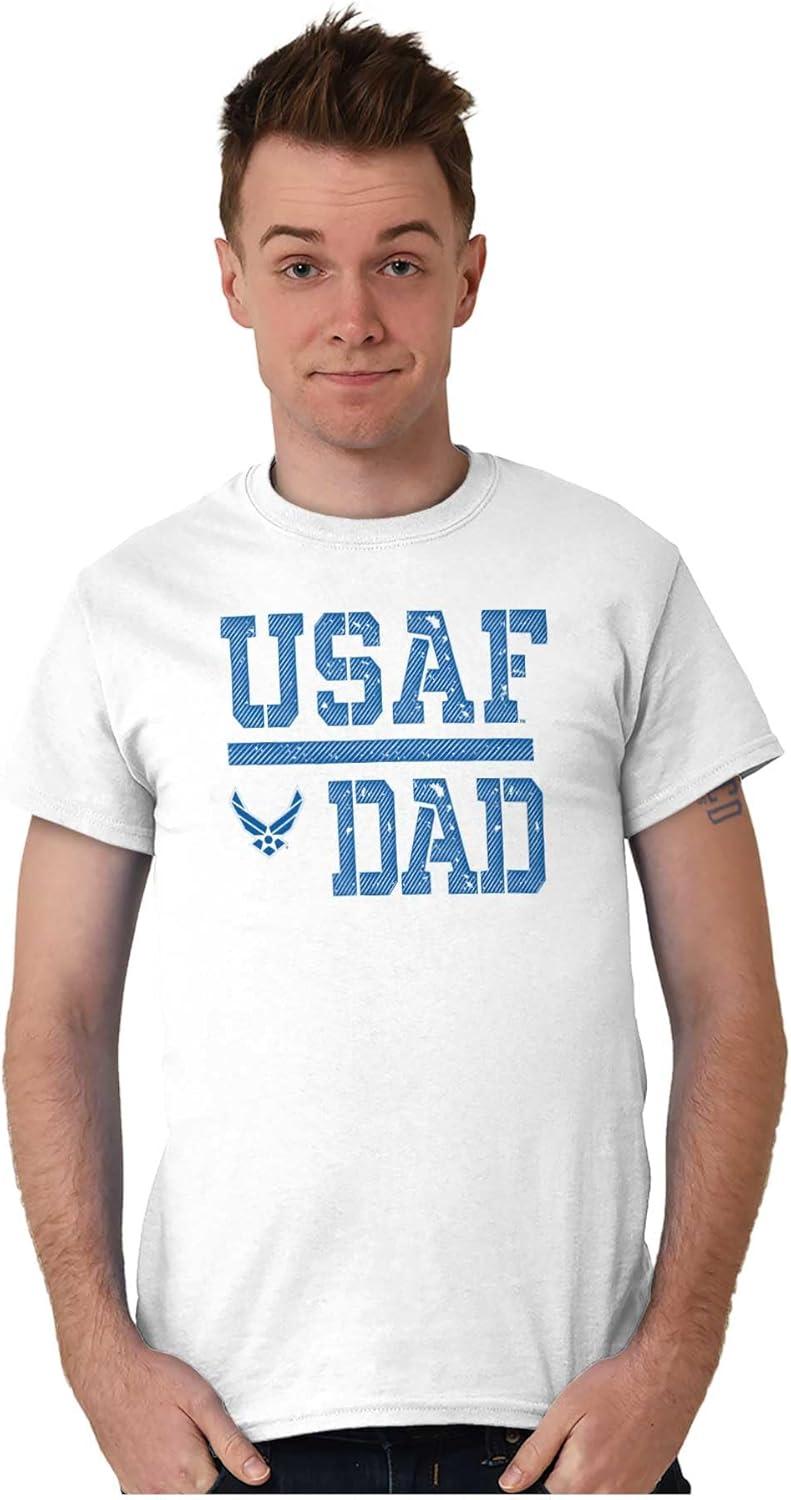 imageBrisco Brands US Air Force USAF Dad Military Father Mens Graphic T Shirt TeesWhite