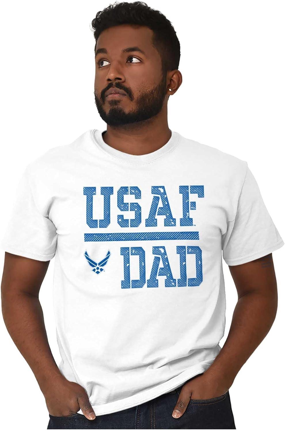 imageBrisco Brands US Air Force USAF Dad Military Father Mens Graphic T Shirt TeesWhite