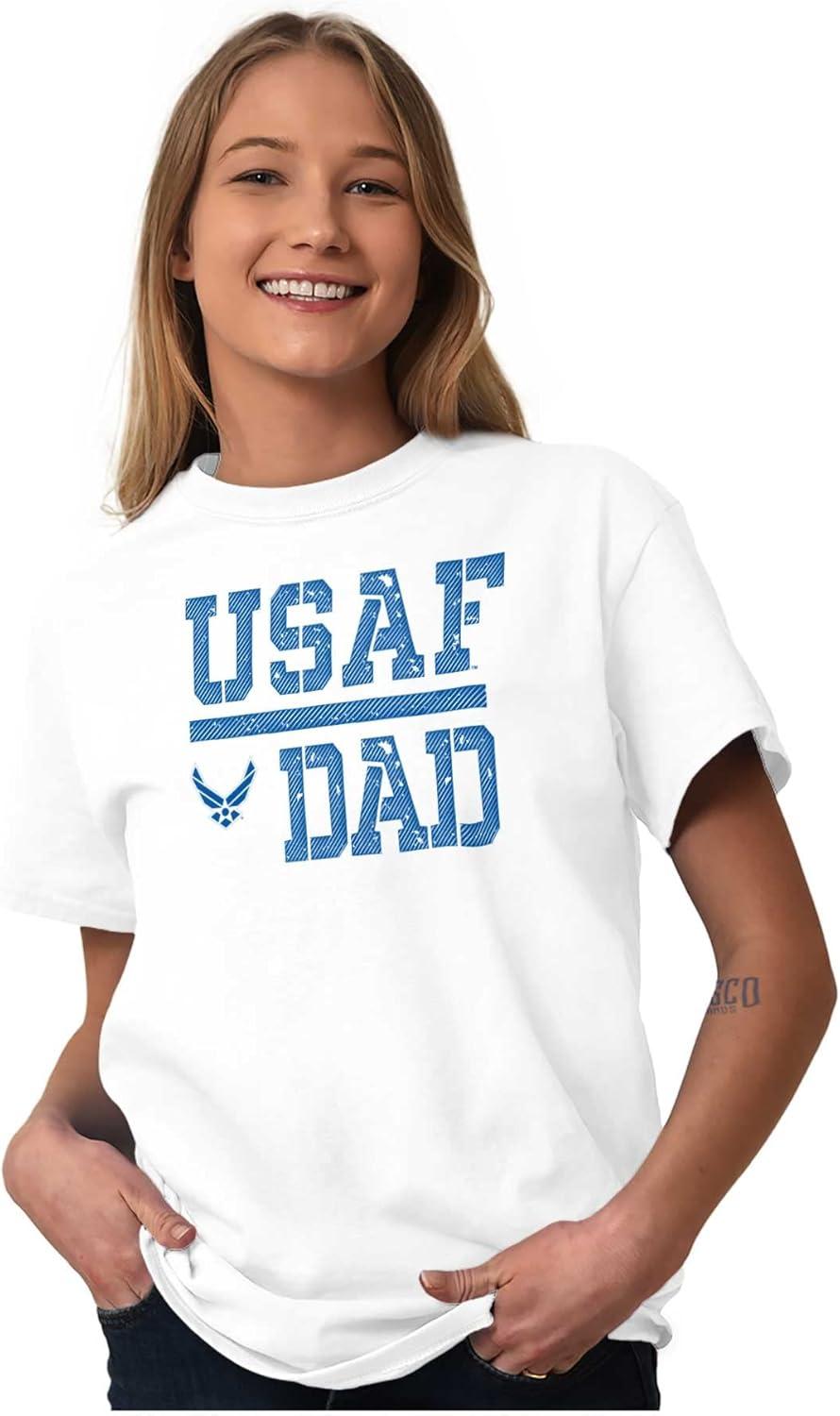 imageBrisco Brands US Air Force USAF Dad Military Father Mens Graphic T Shirt TeesWhite