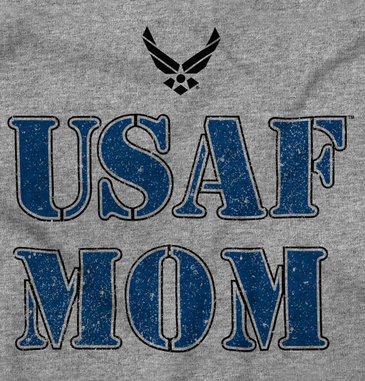 imageBrisco Brands US Air Force USAF Mom Family Support Hoodie Sweatshirt Women MenSport Grey